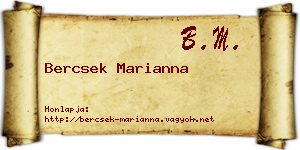 Bercsek Marianna névjegykártya